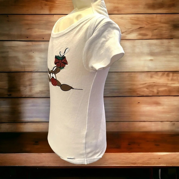 12 month Gerber onesie girl Rudolph reindeer - Picture 4 of 7